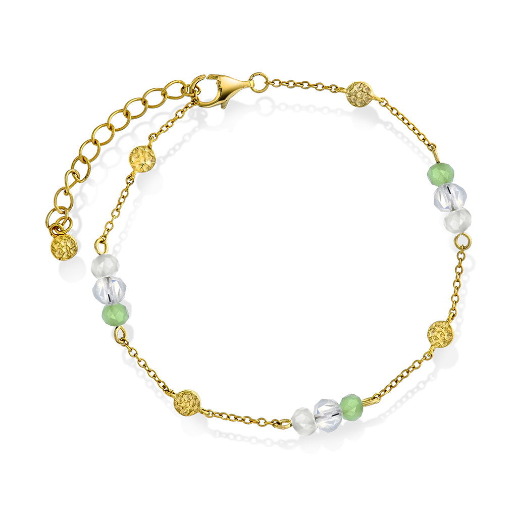 Fairy armbånd i forgylt 925 sølv med stener, 16+3 cm, bilde 1 av 4