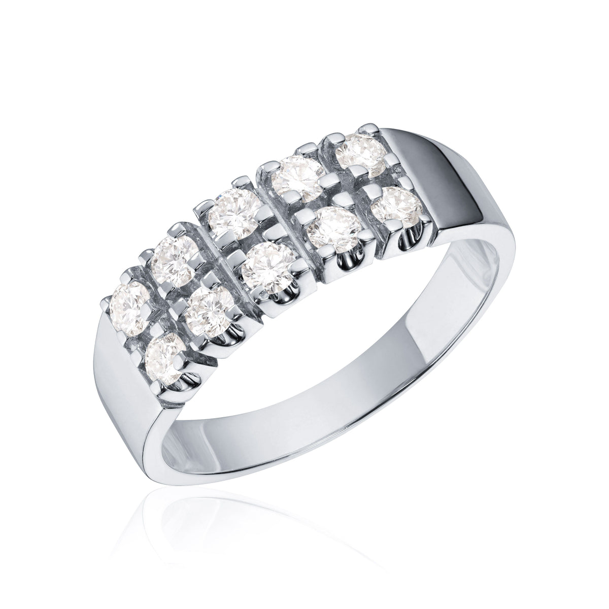 Ring i 585 gull med 12 diamanter SI, 5,2 mm bred, bilde 1 av 2
