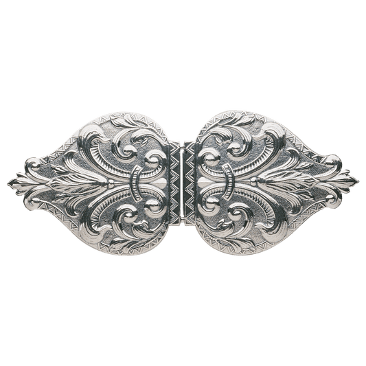 Beltespenne Vestfold fra Sylvsmidja i oksidert 830 sølv, sett forfra