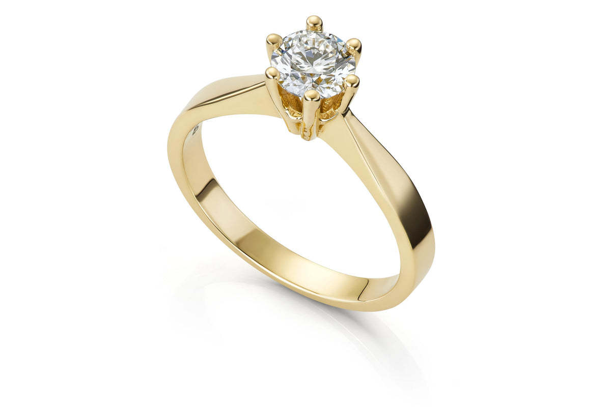 Svolder ring i 585 gull med diamant 0,6 ct, GTW/VS, bilde 1 av 2