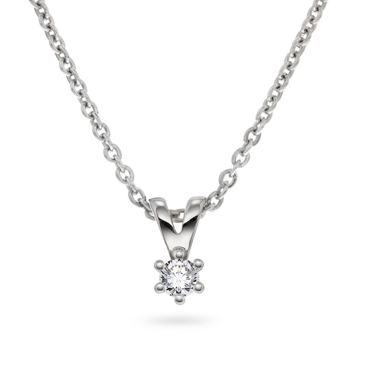 Smykke i 585 hvitt gull med diamant 0,05 ct