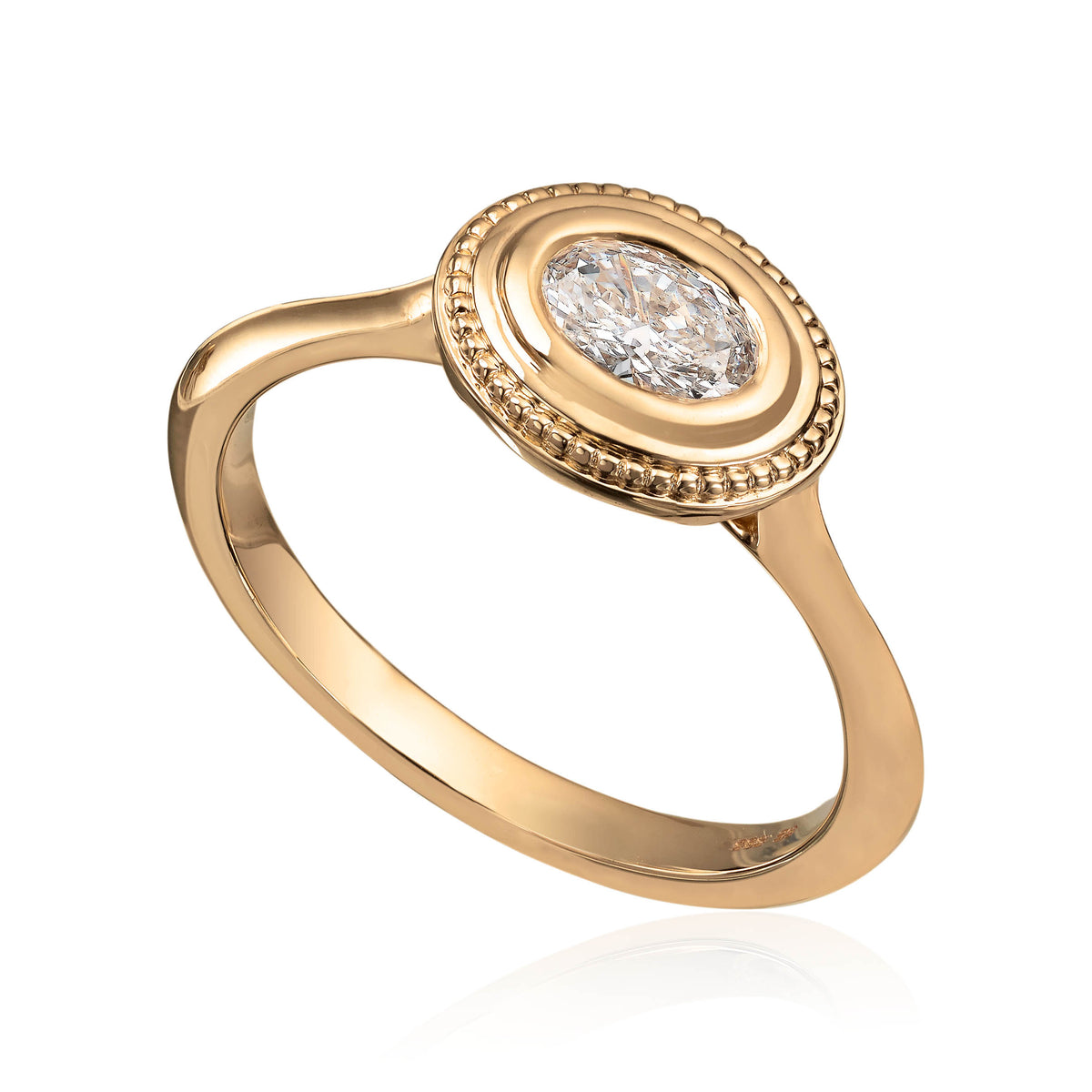 Carmen ring i rhodinert 585 hvitt gull med diamant, oval