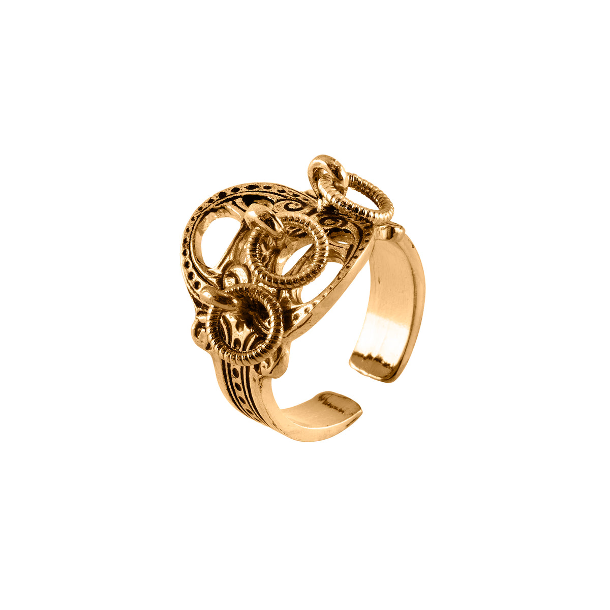 Romerikssølv ring i forgylt 925 sølv, 18 mm