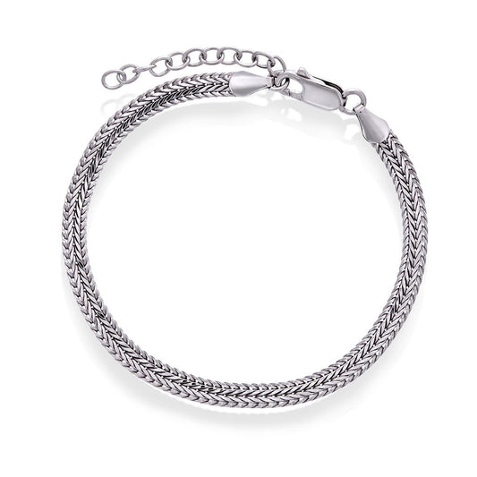 Armbånd i rhodinert sølv 3,8 mm