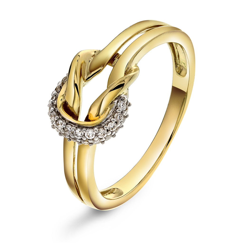 Ring i gull med diamant 0,15 ct, 2 mm bred, bilde 1 av 4