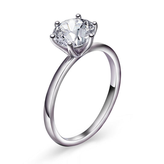 Glow Chloe blank ring til dame i rhodinert sølv med zirkonia, 9 mm, bilde 1 av 2