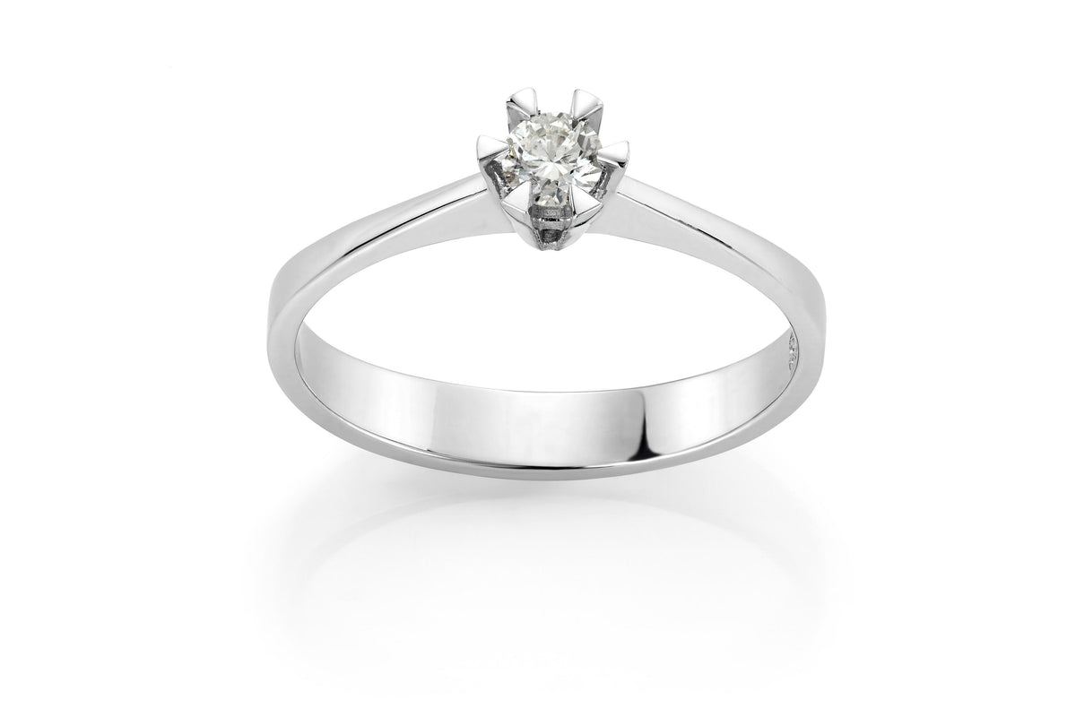 Svolder ring i 585 gull med diamant 0,40 ct, klarhet SI, bilde 1 av 2