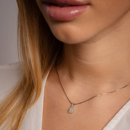Anheng i hvitt gull med diamanter 0,18 ct, firkantet, bilde 2 av 4