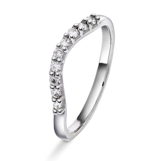 Ring i rhodinert 14 karat hvitt gull med diamant 0,18 ct