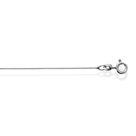 Veneziansk halskjede i 585 hvitt gull 0,6 mm, 45 cm
