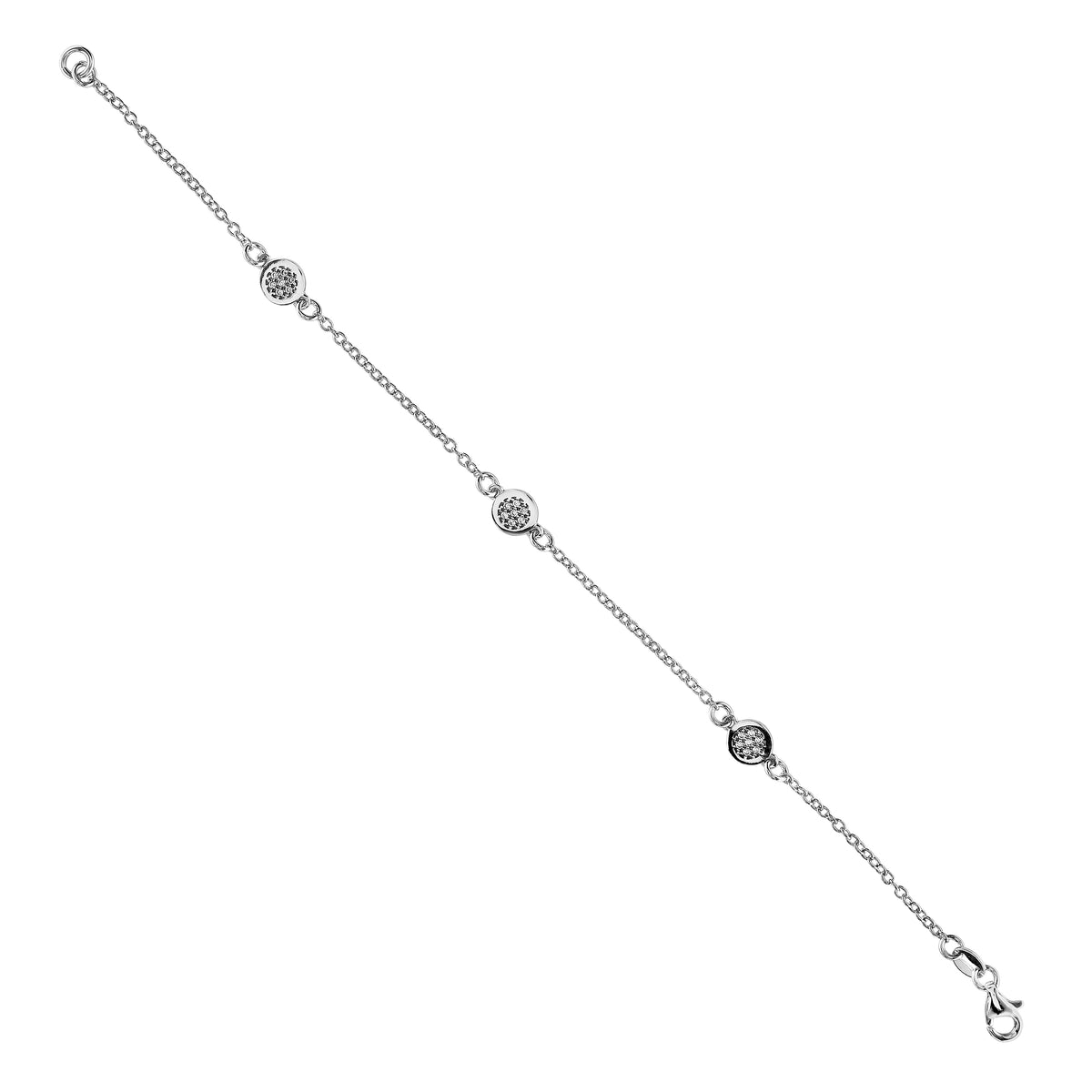 Alva armbånd i 925 sølv med zirkonia 6,6 mm, 19 cm