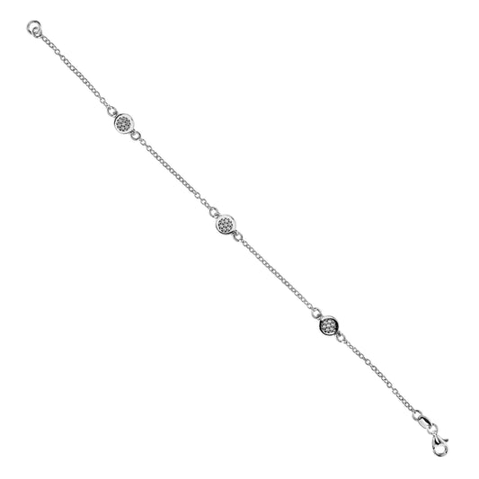 Alva armbånd i 925 sølv med zirkonia 6,6 mm, 19 cm