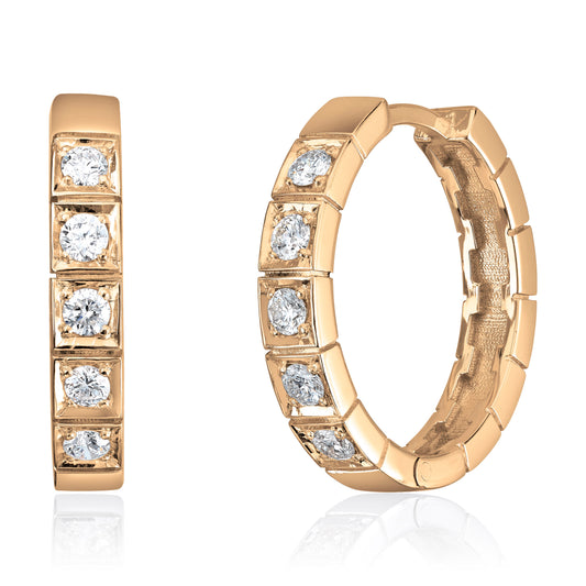 Allianse øreringer i 585 gull med diamant 0,3 ct TW/SI, 17,4 mm, bilde 1 av 2