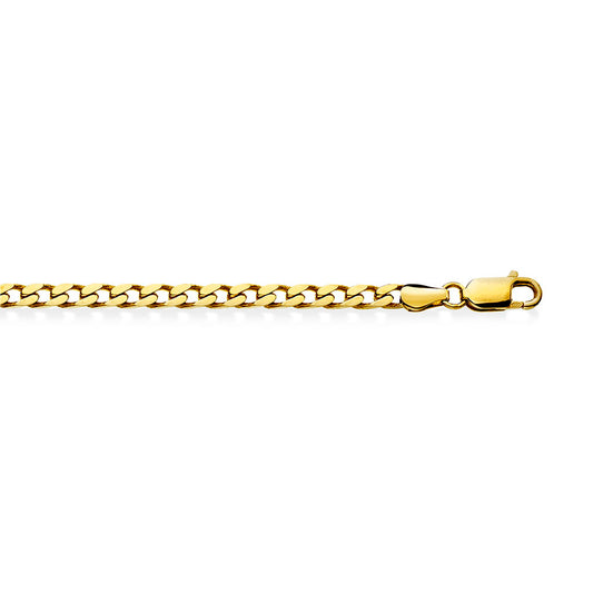 Panser halskjede i forgylt sølv 4,3 mm, 60 cm