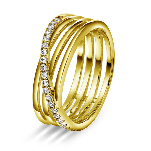 Siena ring i forgylt sølv med zirkonia 7,5 mm, bilde 1 av 2
