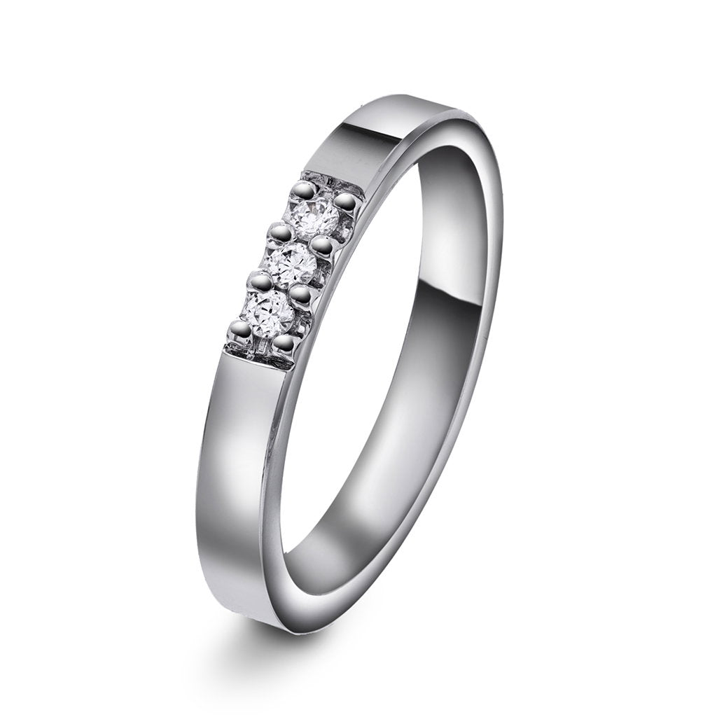Forever giftering i 14 karat gull med diamant 0,09 ct, 3 mm, bilde 2 av 2