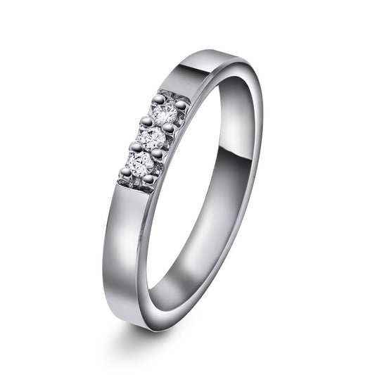 Forever giftering i 585 gull med diamant 0,09 ct, innvendig buet, 3 mm, bilde 2 av 2