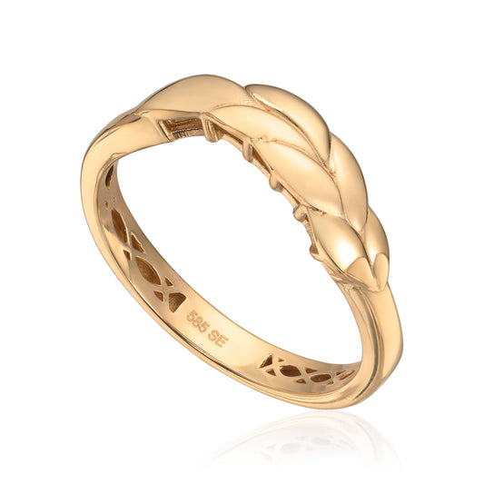 Ring med flette i 14K gult gull Artikkelnr: 57452 - Bjerveur.noRing med flette i 14K gult gull Artikkelnr: 57452