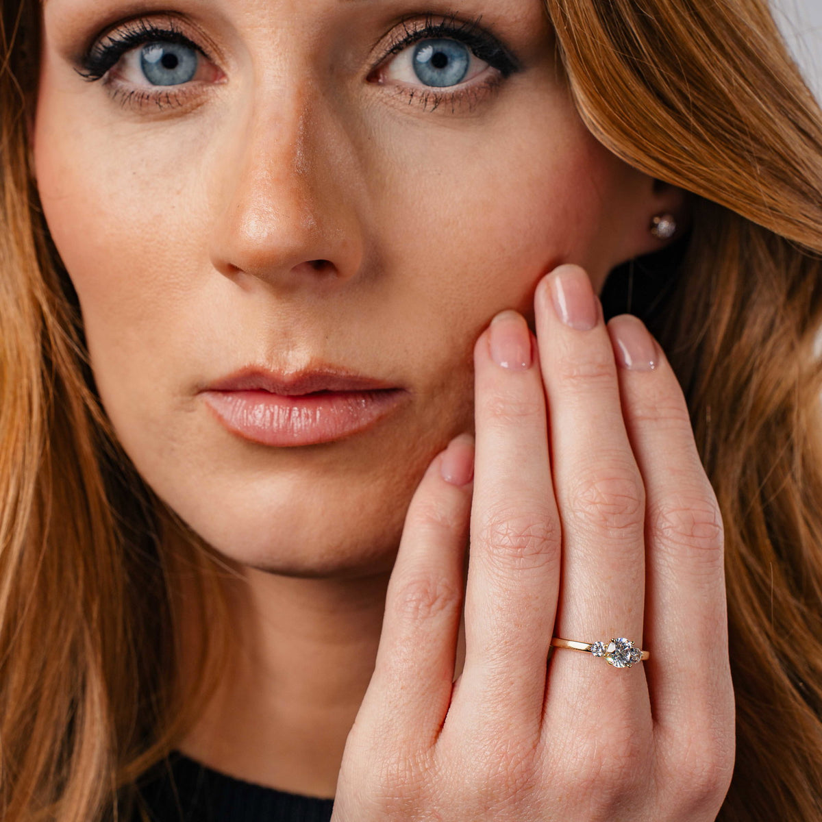 Princess ring i gull med lab-grown diamant 0,95 ct