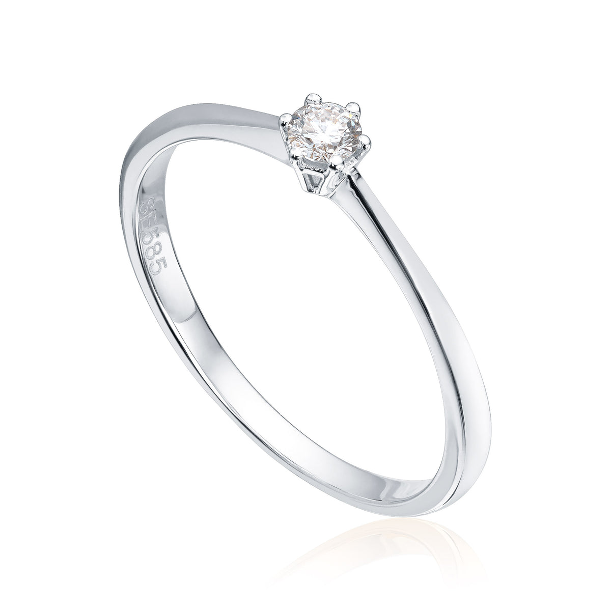 Carmen ring i 585 hvitt gull med diamant 0,10 ct