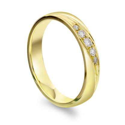 Moments giftering i gult gull med diamanter, 3,5 mm, bilde 1 av 4