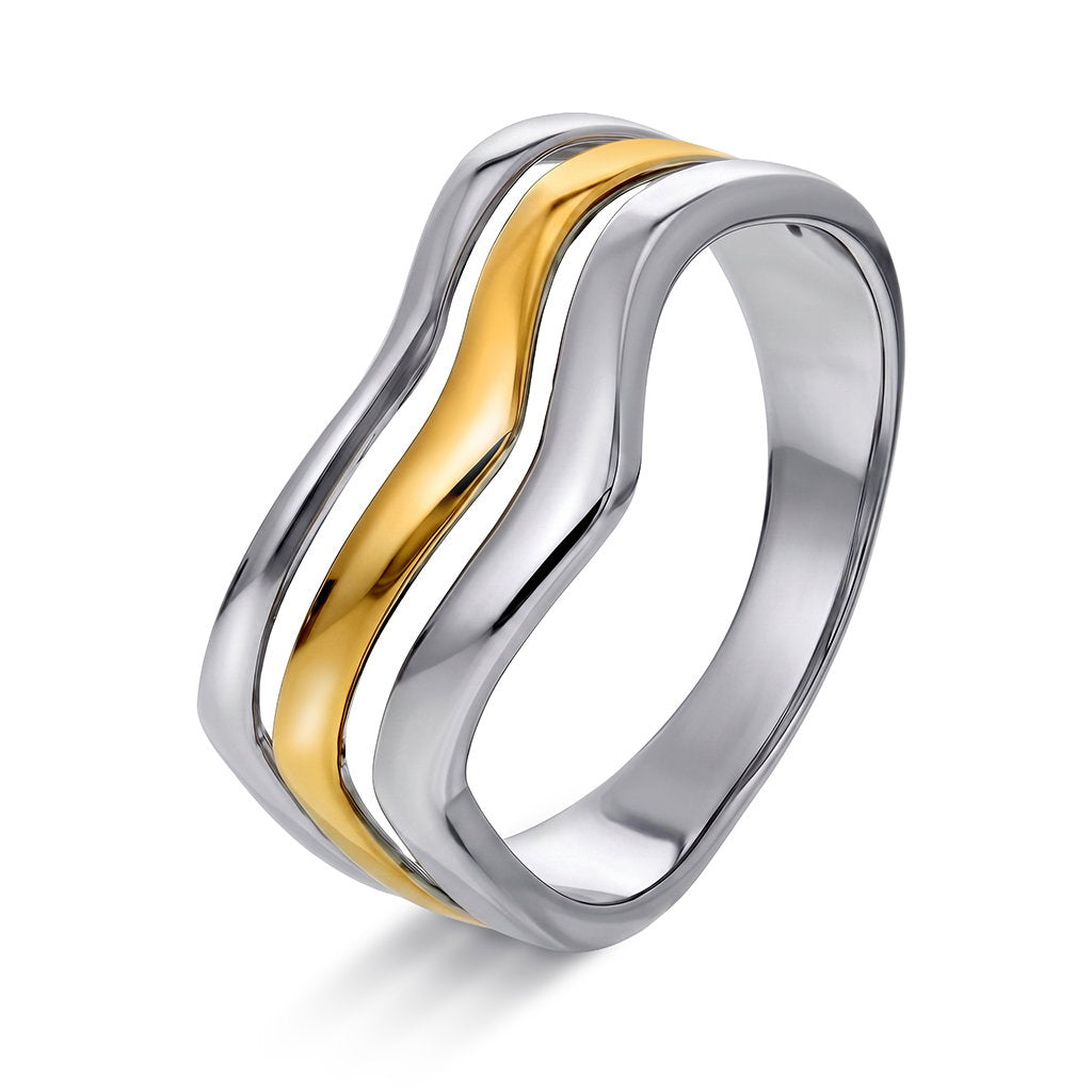 Fusion ring i 925 sølv, tofarget 8 mm, bilde 1 av 3