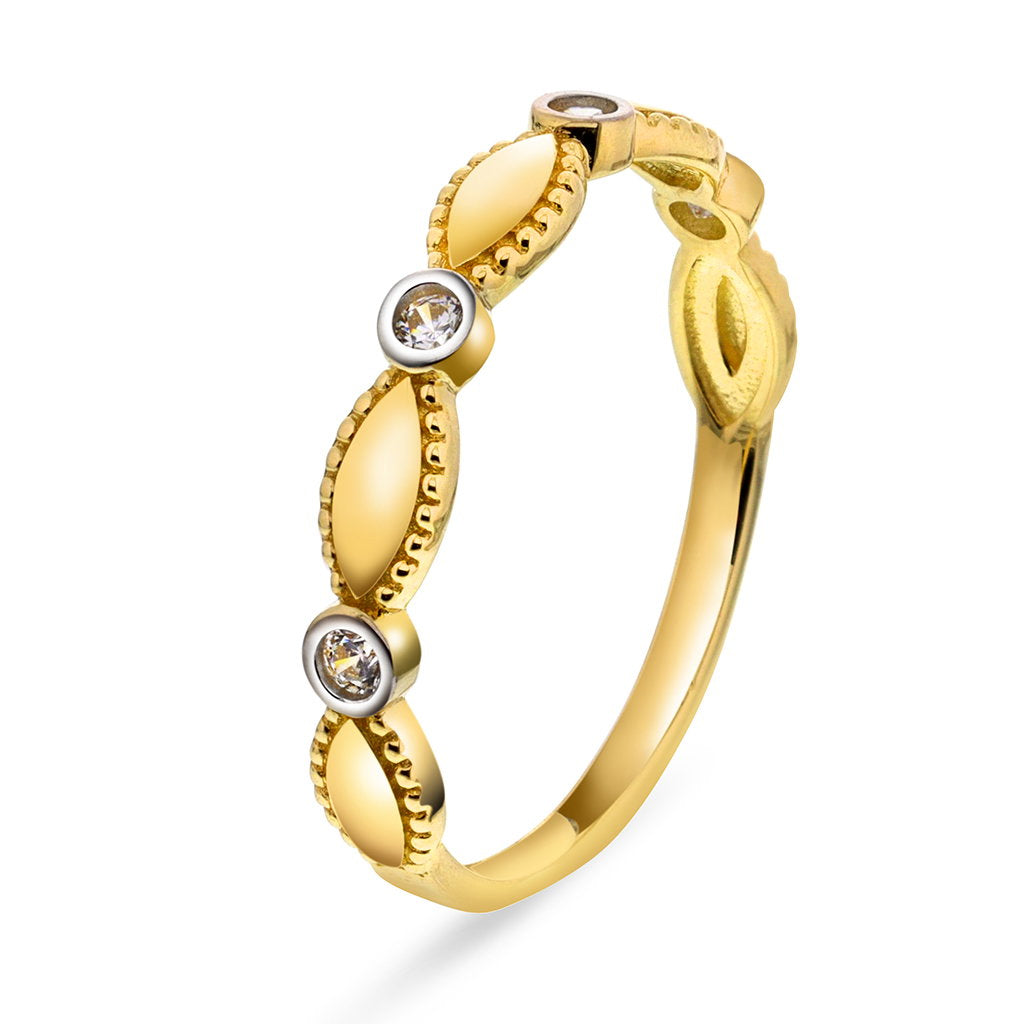 Ring i 14 karat gult gull med zirkonia 3,1 cm, bilde 1 av 4