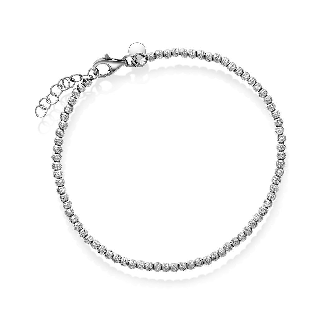 Armbånd i rhodinert sølv med kuler, 17+2 cm, bilde 1 av 4