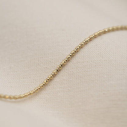 Armbånd i 585 gult gull med gullkuler 1,5 mm, bilde 3 av 4