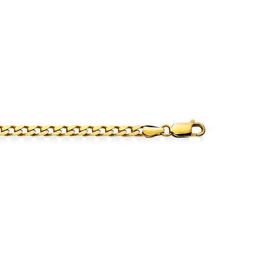 Halskjede i forgylt sølv, panserkjede 4,3 mm, 45 cm