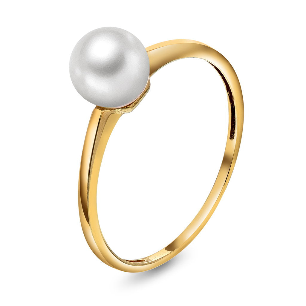 Ring i gult gull med kultivert fvp 7-7,50 mm, bilde 1 av 3