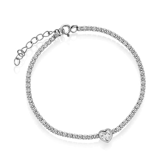 Heartglow armbånd i rhodinert sølv med zirkonia, bilde 1 av 3