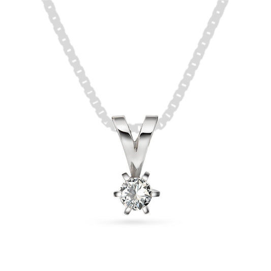 Superstar anheng i hvitt gull med diamant 0,20 ct