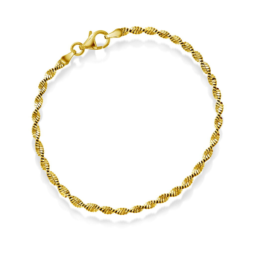 Armbånd i forgylt 925 sølv, tvunnet 2,7 mm