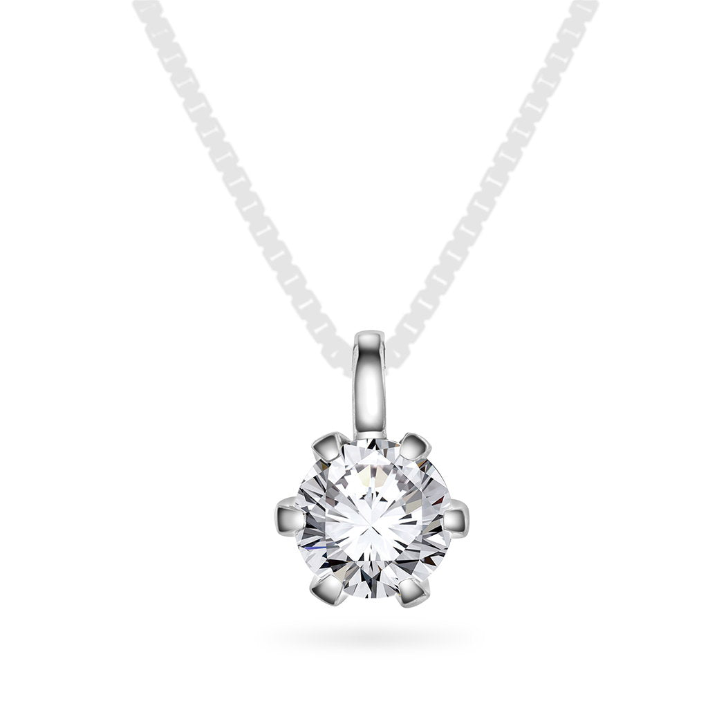 Gems anheng i 14 karat hvitt gull med labdiamant 1,00 ct, bilde 1 av 3