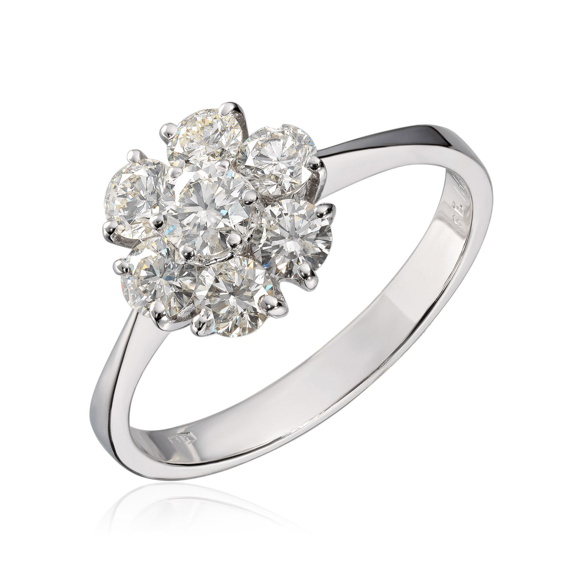 Svolder rosettring i 585 gull med diamant 1 ct, 9,4 mm, bilde 2