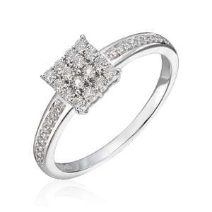 Ring diamanter 0,12ct WSI i hvitt gull Artikkelnr: 57346