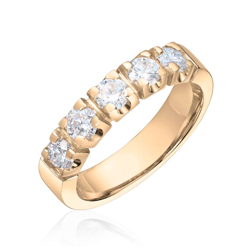 AL ring bred 0,25ct TWSI x 5 Gult gull 585 Artikkelnr: A02-5-25TWGU