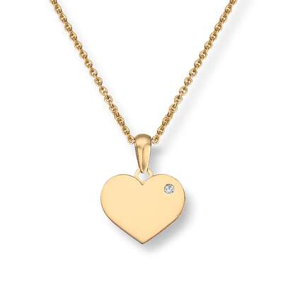 Anheng hjerte 0,015ct WSI 14K gult gull Artikkelnr: 27496