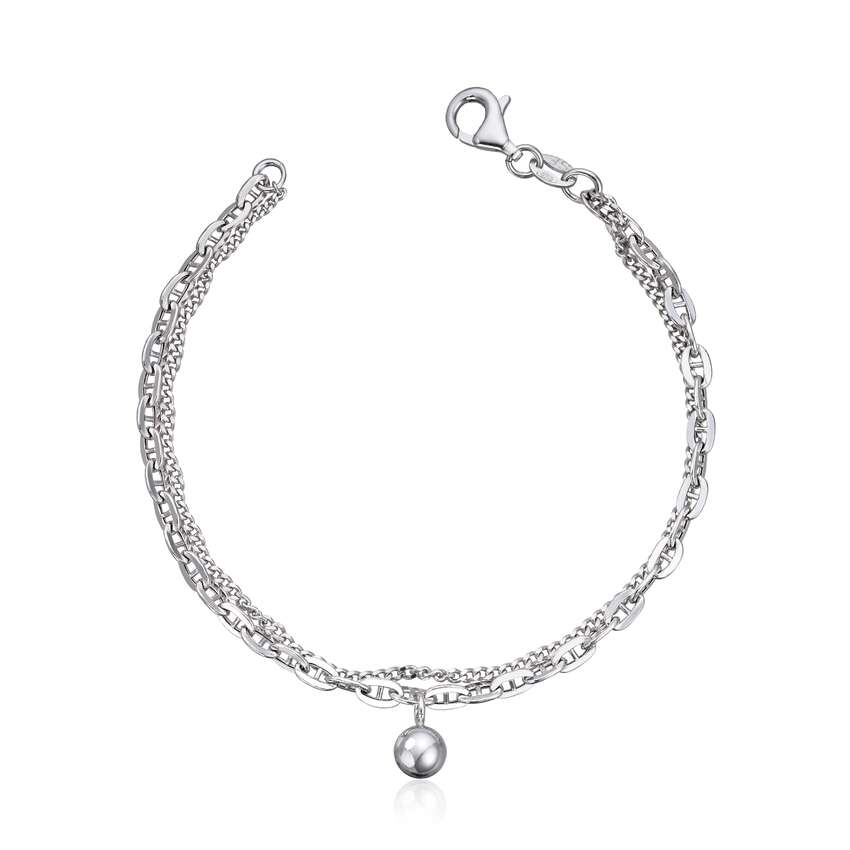 Armbånd med 2 lenker sølv 925 rhodinert Artikkelnr: 3041617