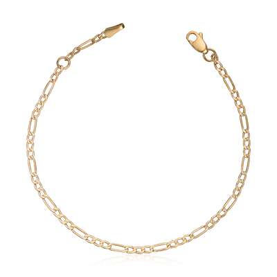 Armbånd Figaro 14K gult gull Artikkelnr: 17051