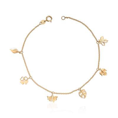 Armbånd med charmns 14K gult gull Artikkelnr: 17054