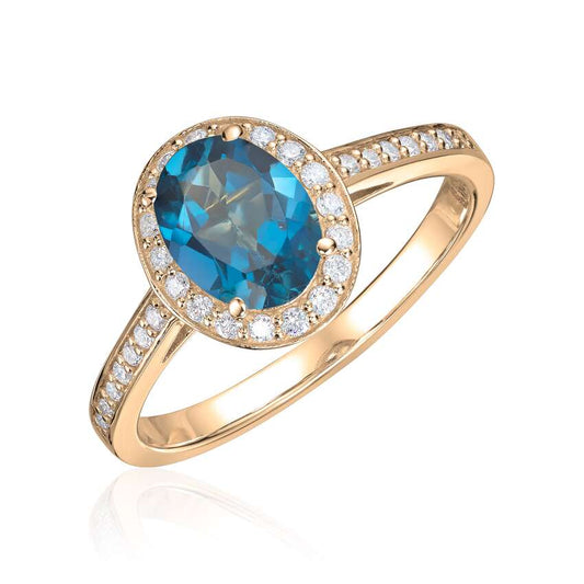 Ring Capri 0,24ct WSI LB topas 14K gult gull Artikkelnr: 57427