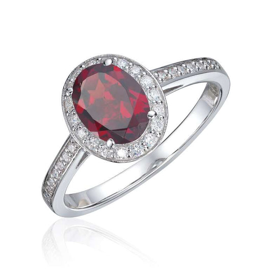 Ring Capri 0,24ct WSI Granat 14K hvitt gull Artikkelnr: 57432