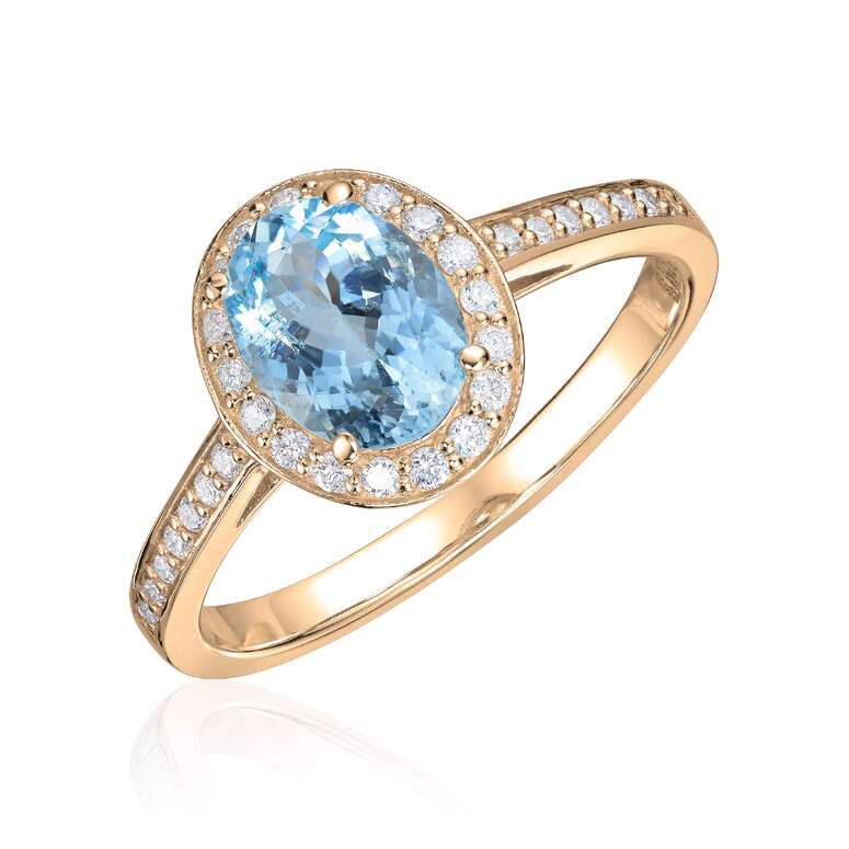 Ring Capri 0,24ct WSI Akvamarin 14K gult gull Artikkelnr: 57433