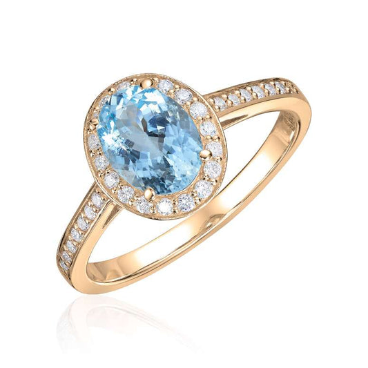 Ring Capri 0,24ct WSI Akvamarin 14K gult gull Artikkelnr: 57433
