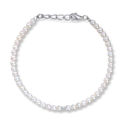 Armbånd i 925S med ferskvannsperler og blank cirkonia Artikkelnr: 3050619