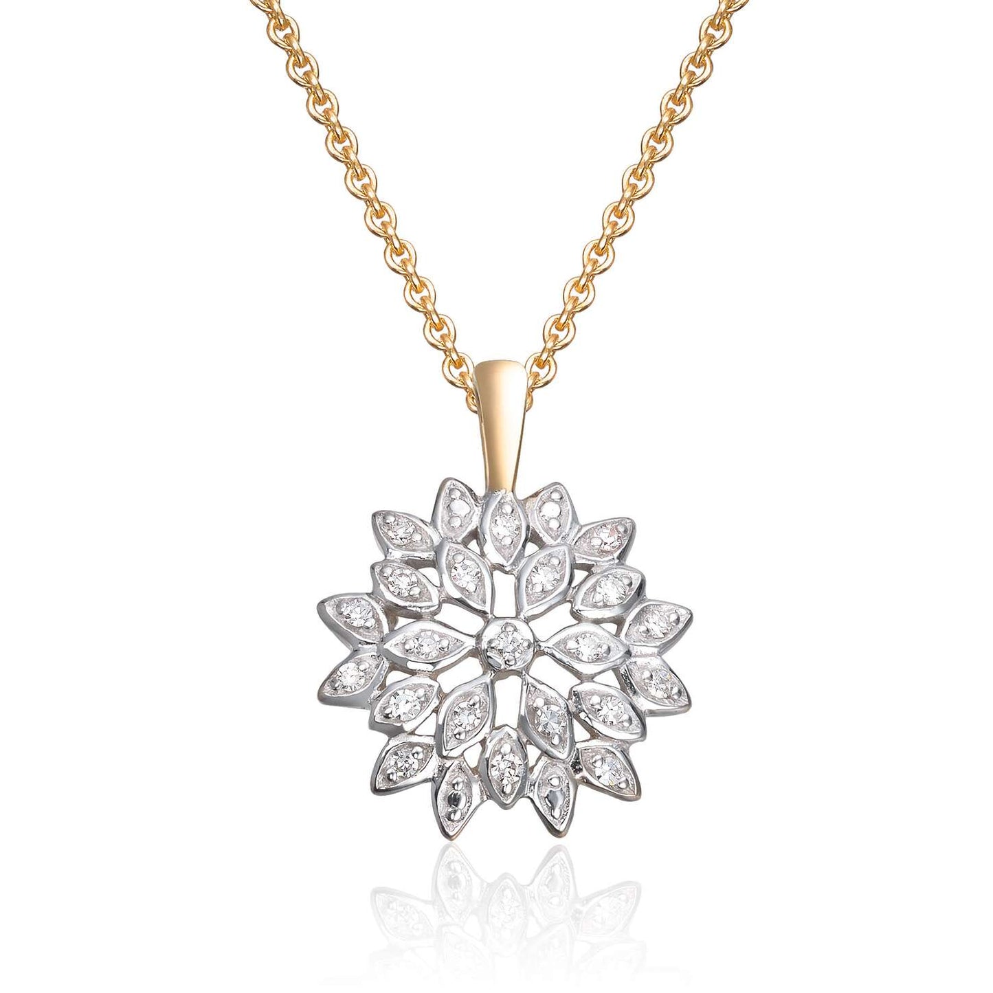 Anheng Rosett 14K gult gull med 0,10ct diamanter Artikkelnr: 27521