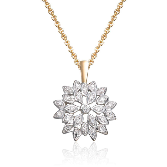 Anheng Rosett 14K gult gull med 0,10ct diamanter Artikkelnr: 27521