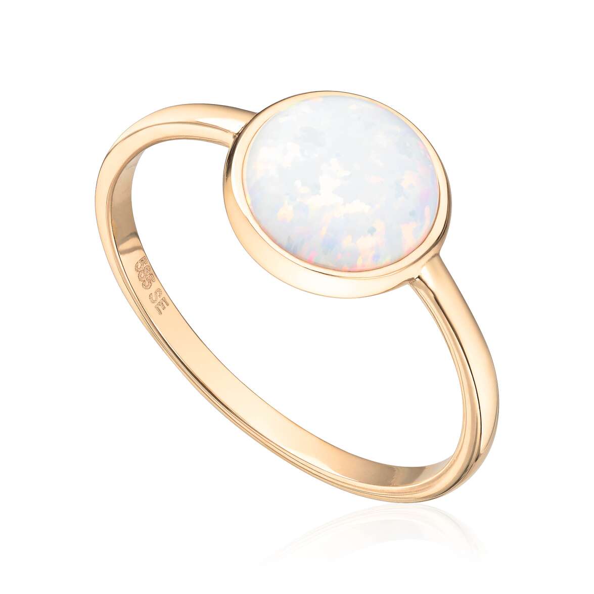 Ring med Opal 14K gult gull Artikkelnr: 57590